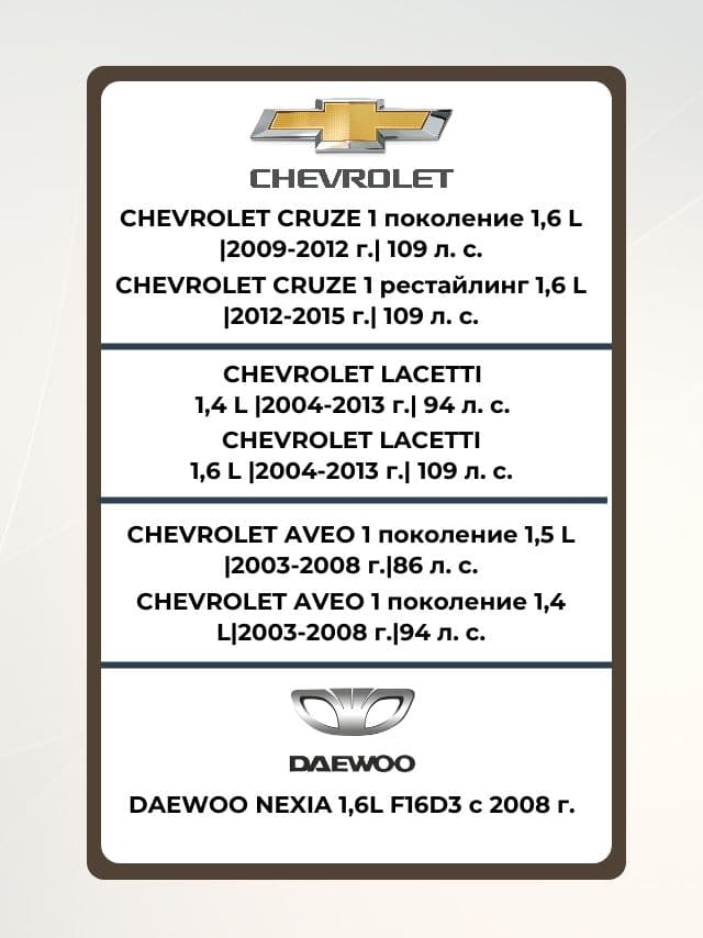 Пламегаситель Chevrolet Cruze, Lacetti, Aveo с прокладками