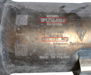 Катализатор от Porsche 9P1254400A 9P1131703